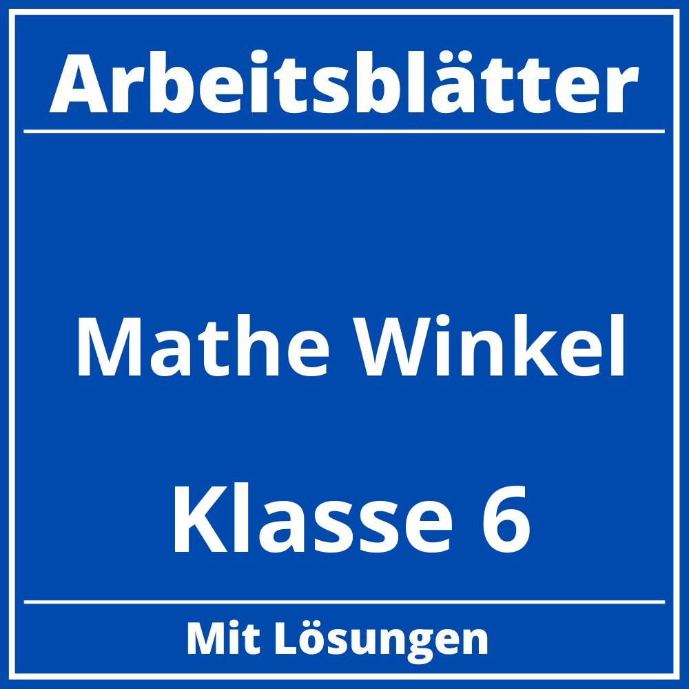 Mathe Arbeitsblätter Klasse 6 Winkel Zum Ausdrucken