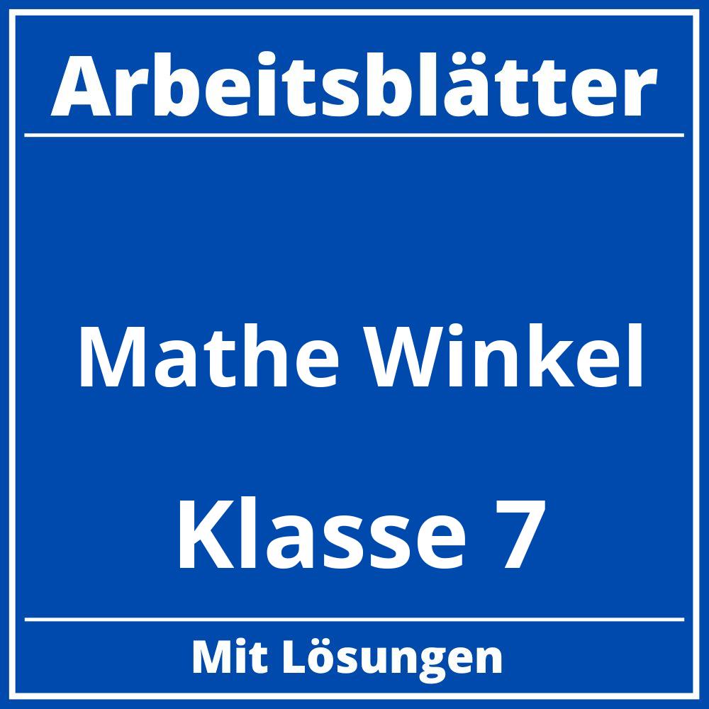 Mathe Arbeitsblätter Klasse 7 Winkel Zum Ausdrucken