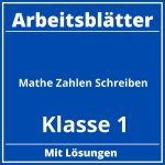 Arbeitsblätter Mathe Klasse 1 Zahlen Schreiben PDF