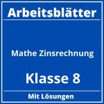 Arbeitsblätter Mathe Klasse 8 Zinsrechnung PDF