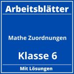 Arbeitsblätter Mathe Klasse 6 Zuordnungen PDF