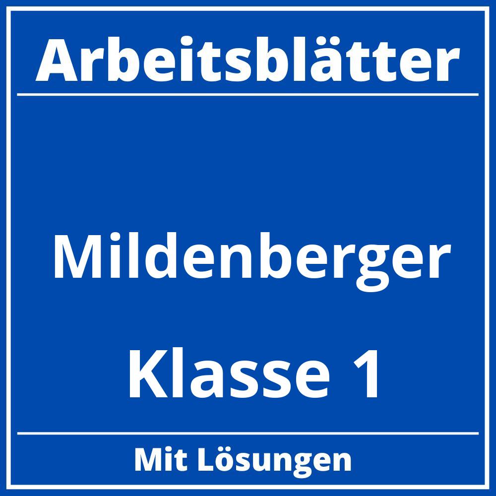 Mildenberger Arbeitsblätter Kostenlos Klasse 1