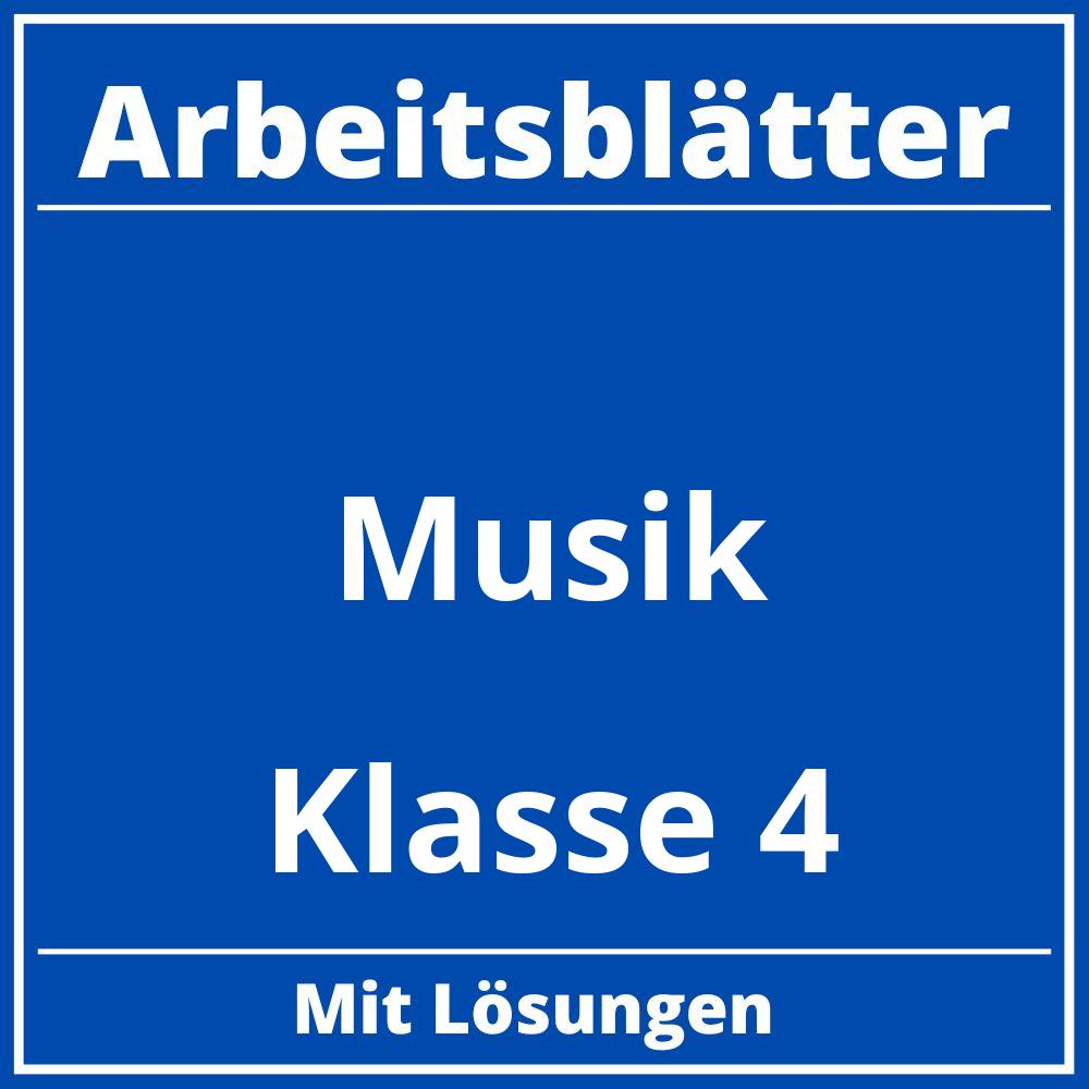 Musik Arbeitsblätter Klasse 4