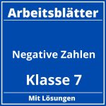 Negative Zahlen Klasse 7 Arbeitsblätter PDF