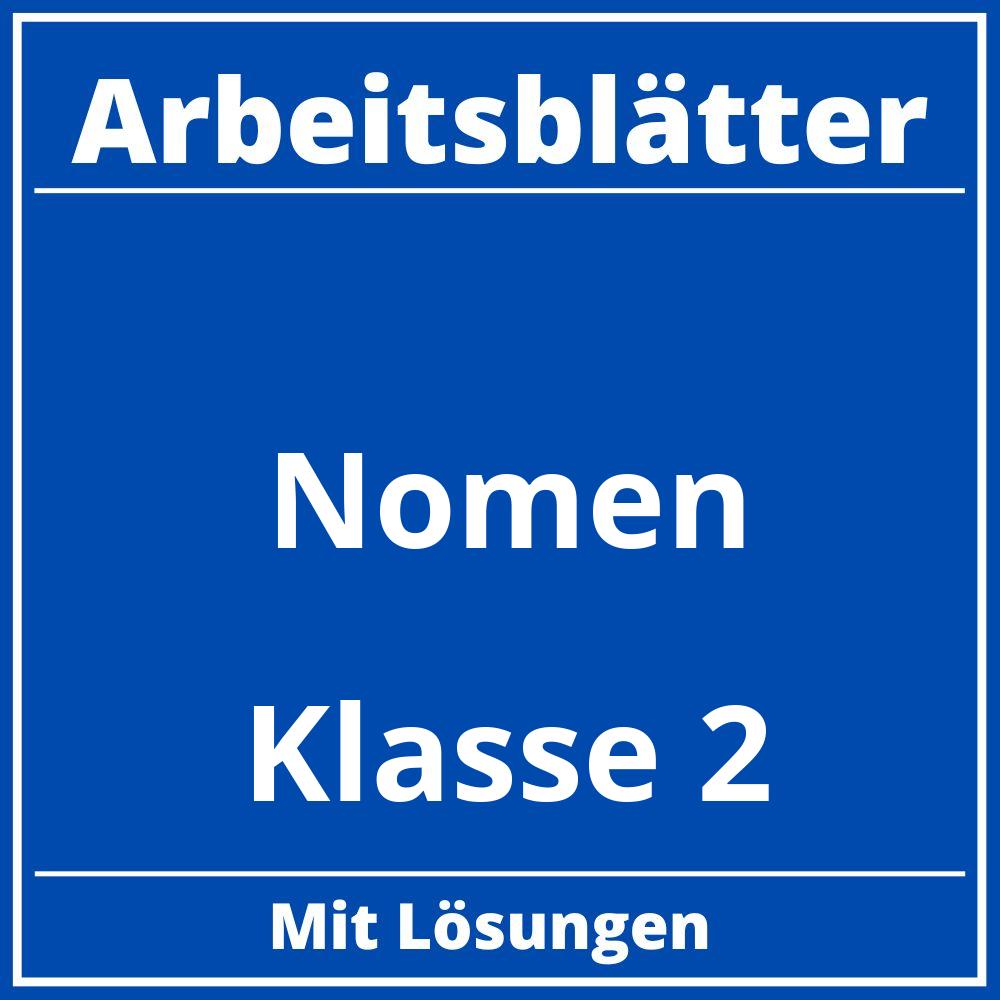 Arbeitsblätter Nomen Klasse 2