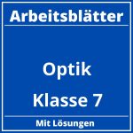 Optik Klasse 7 Arbeitsblätter PDF