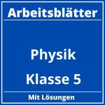 Physik Klasse 5 Arbeitsblätter PDF