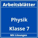 Physik Klasse 7 Arbeitsblätter PDF