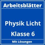 Arbeitsblätter Physik Klasse 6 Licht PDF