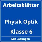 Physik Klasse 6 Optik Arbeitsblätter PDF