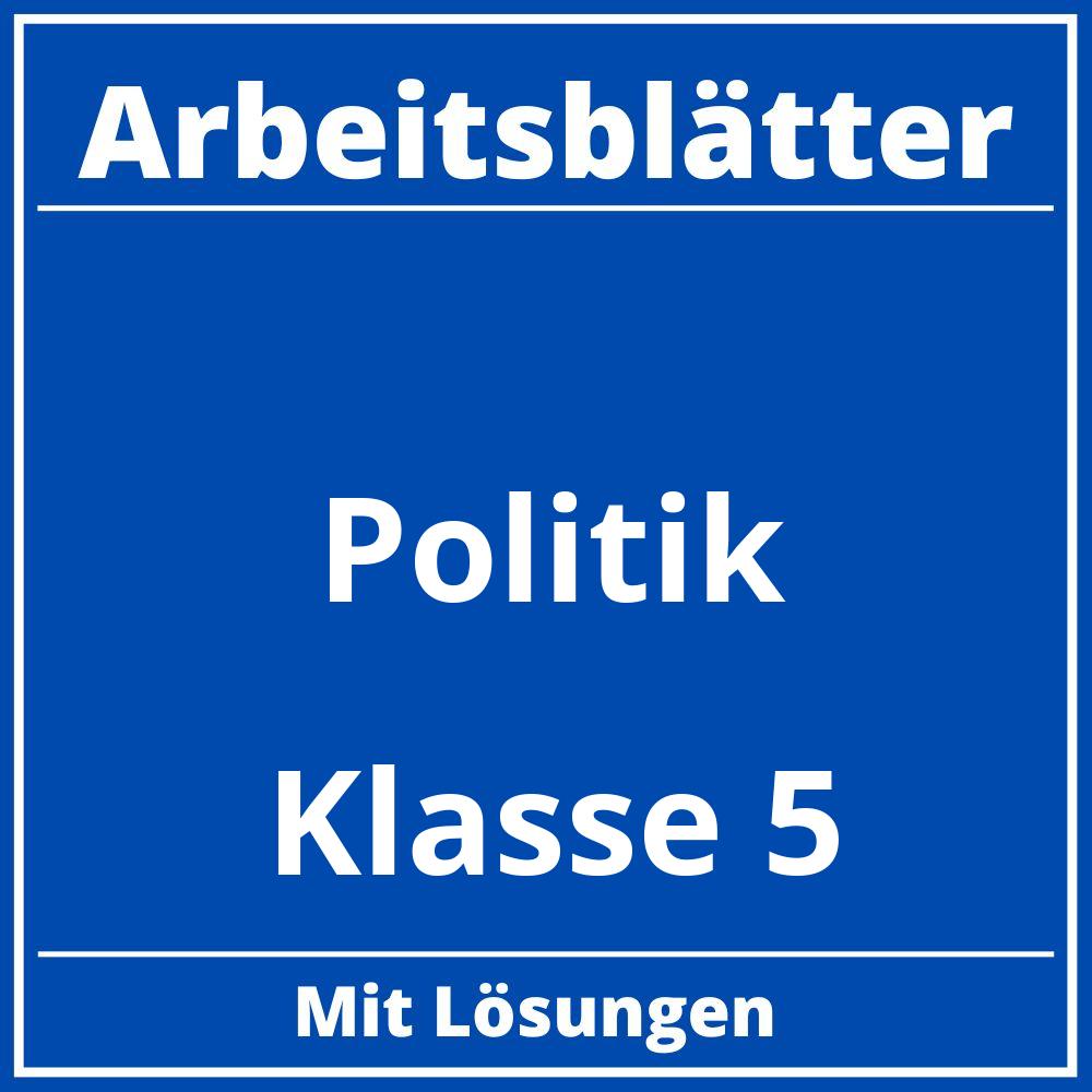 Arbeitsblätter Politik Klasse 5