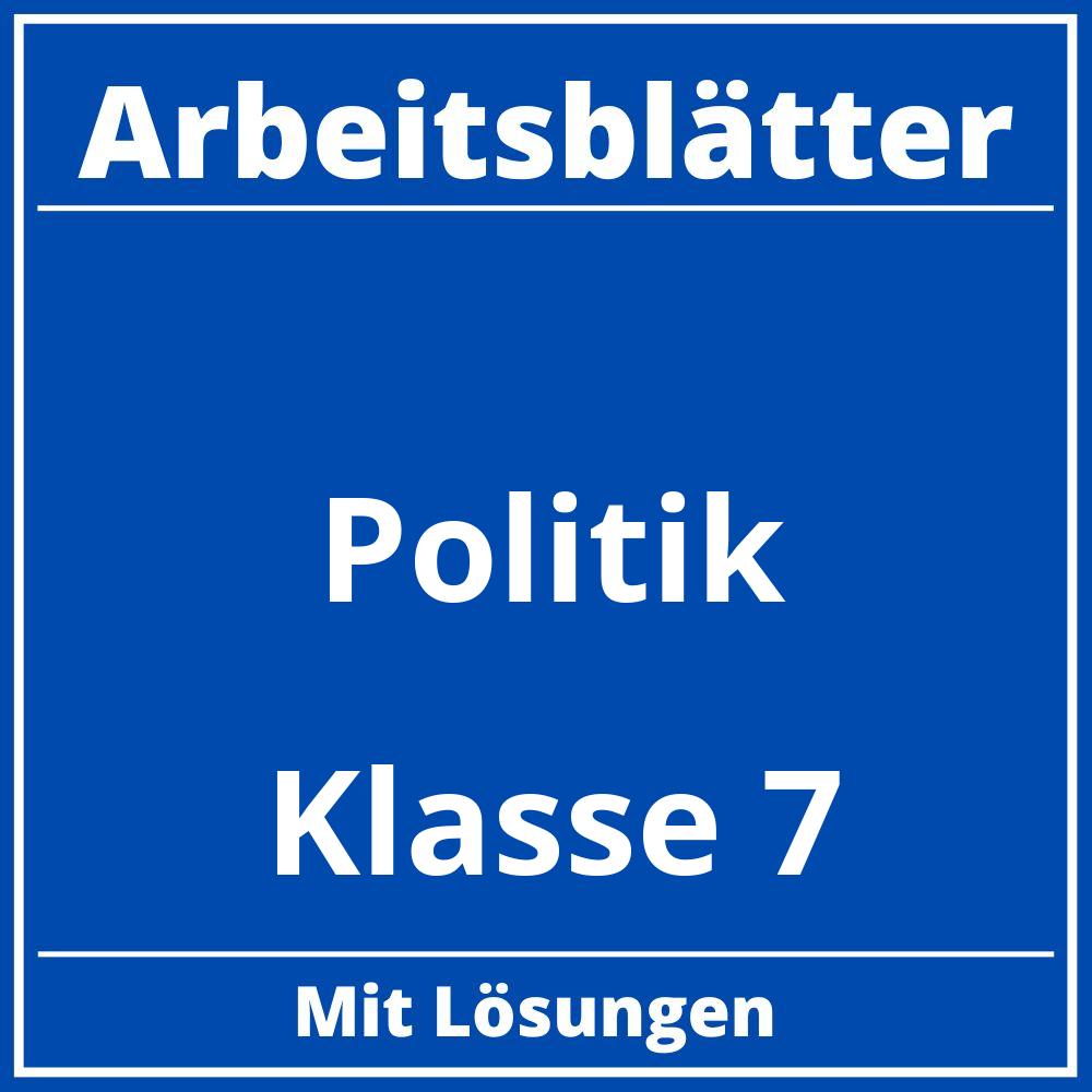 Arbeitsblätter Politik Klasse 7