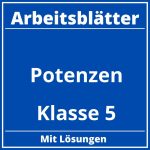 Arbeitsblätter Potenzen Klasse 5 PDF