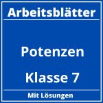 Potenzen Arbeitsblätter Klasse 7 PDF