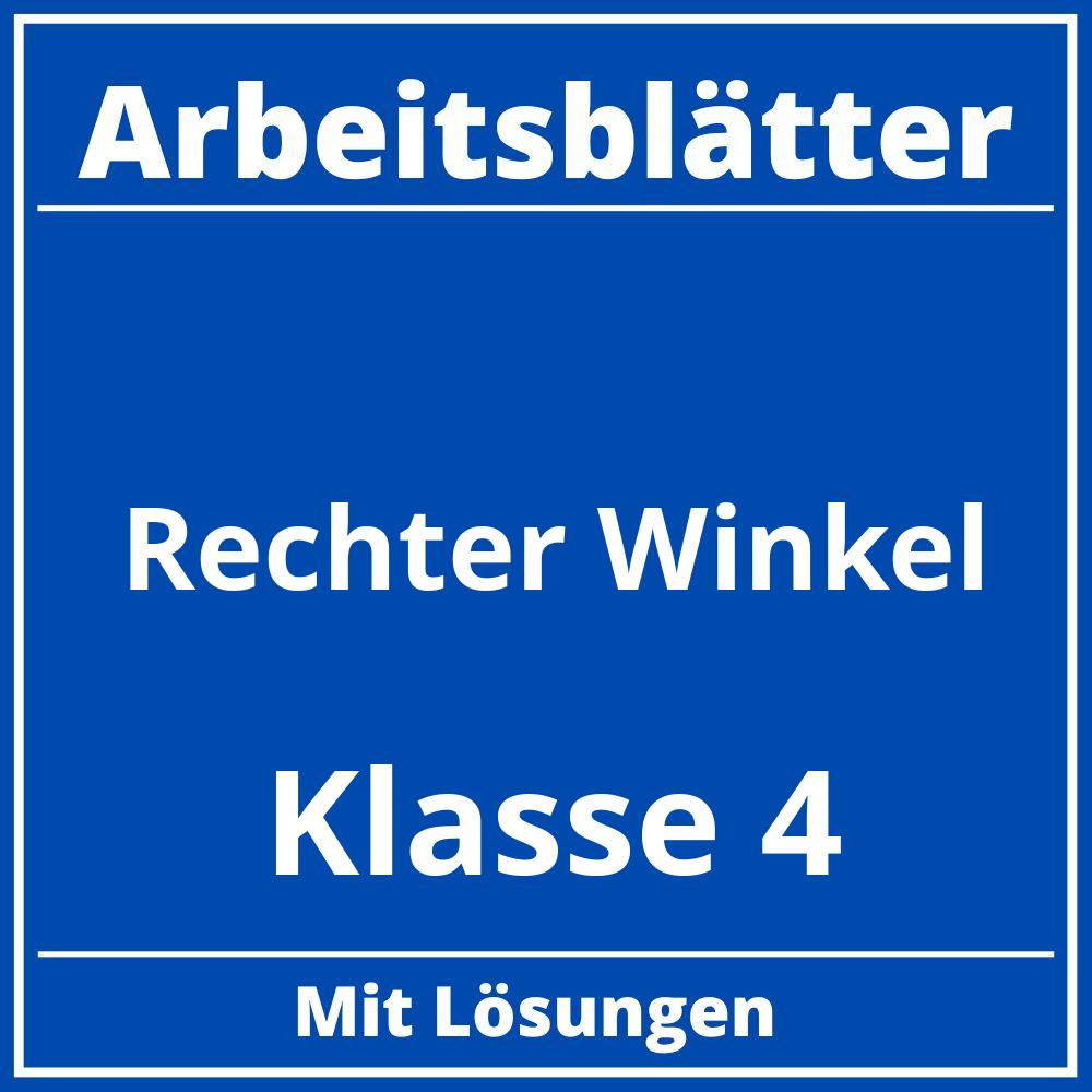 Rechter Winkel Klasse 4 Arbeitsblätter