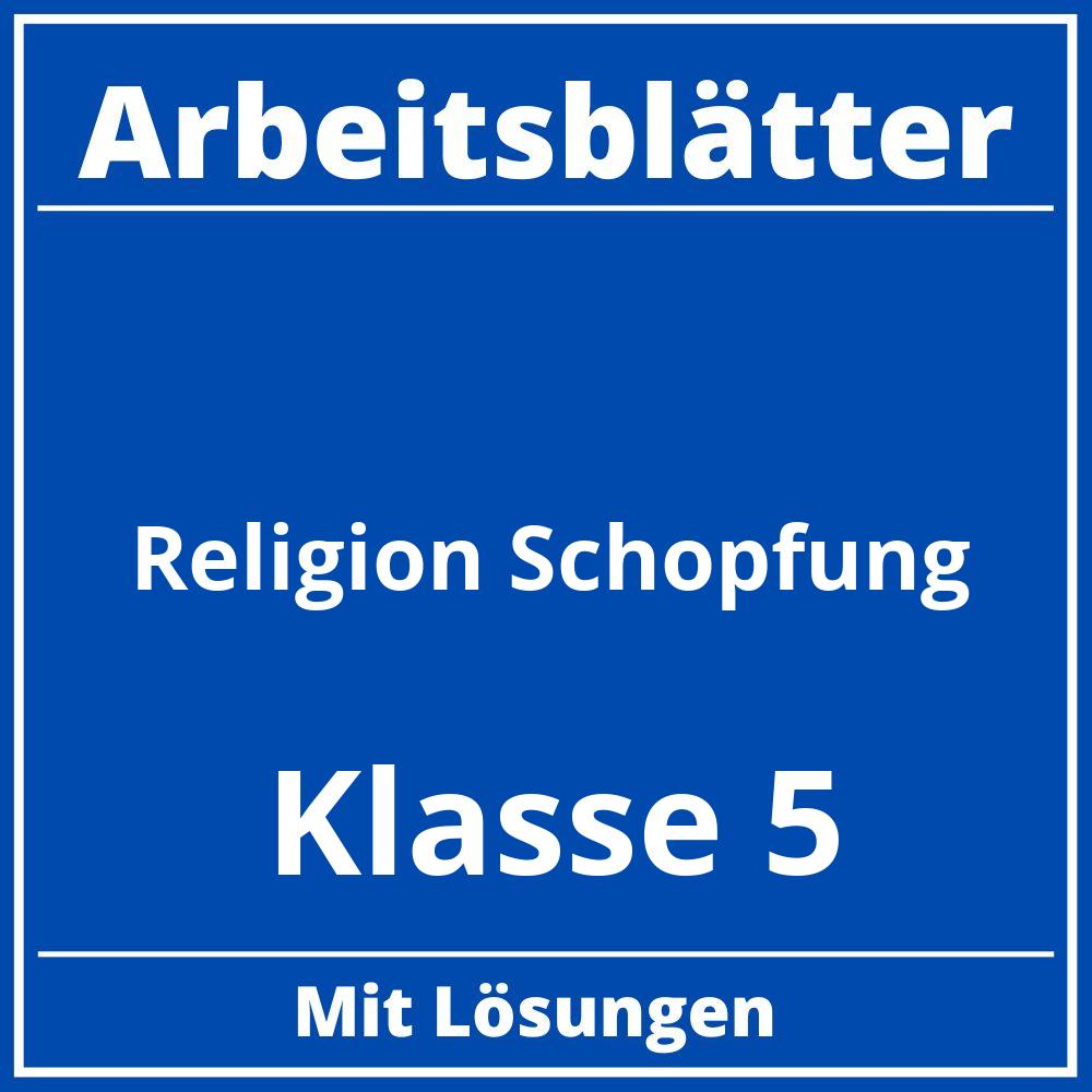 Arbeitsblätter Religion Schöpfung Klasse 5