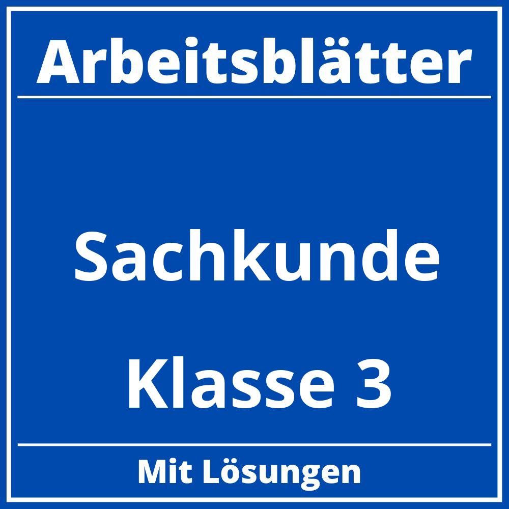 Arbeitsblätter Sachkunde Klasse 3