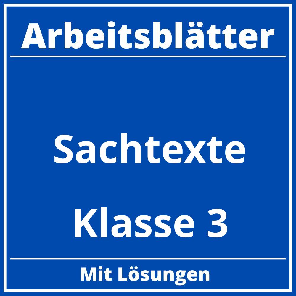 Sachtexte Klasse 3 Arbeitsblätter