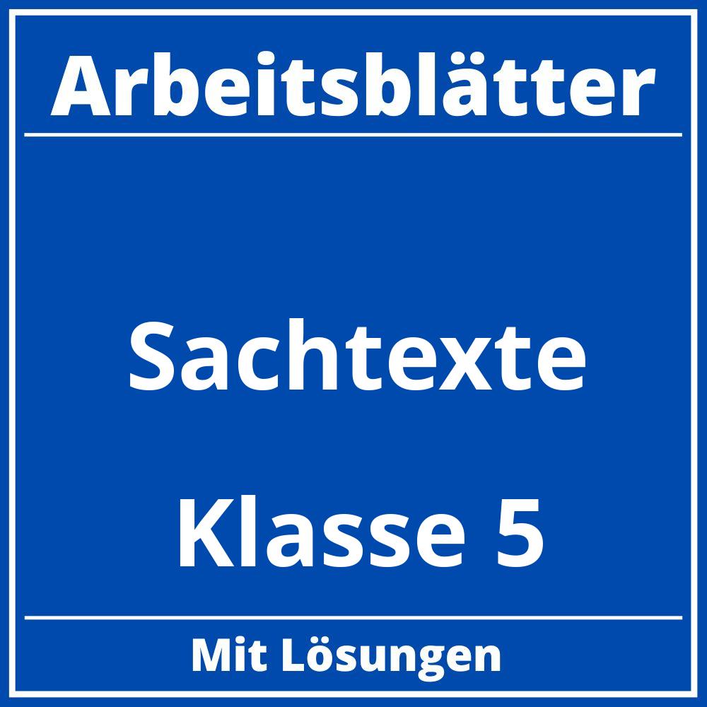 Sachtexte Klasse 5 Arbeitsblätter Kostenlos