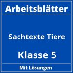 Sachtexte Tiere Klasse 5 Arbeitsblätter PDF