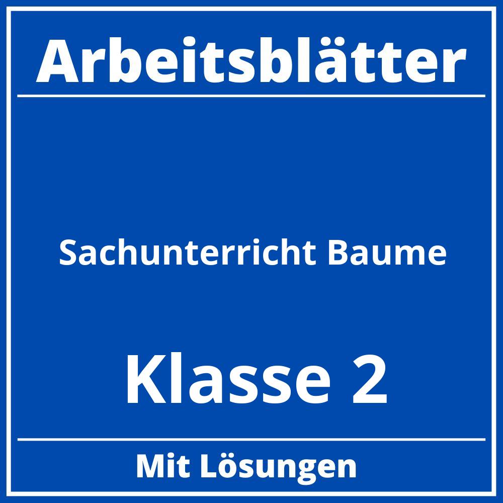 Sachunterricht Klasse 2 Bäume Arbeitsblätter Kostenlos