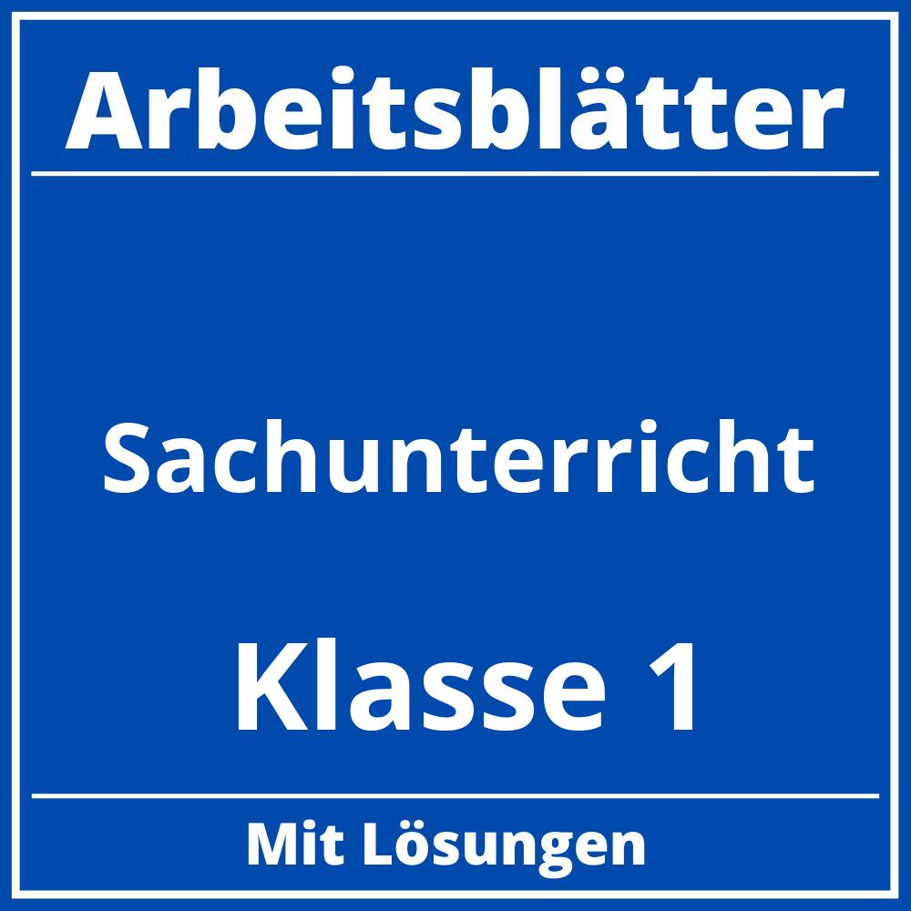 Sachunterricht Klasse 1 Arbeitsblätter