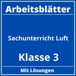 Sachunterricht Klasse 3 Luft Arbeitsblätter PDF