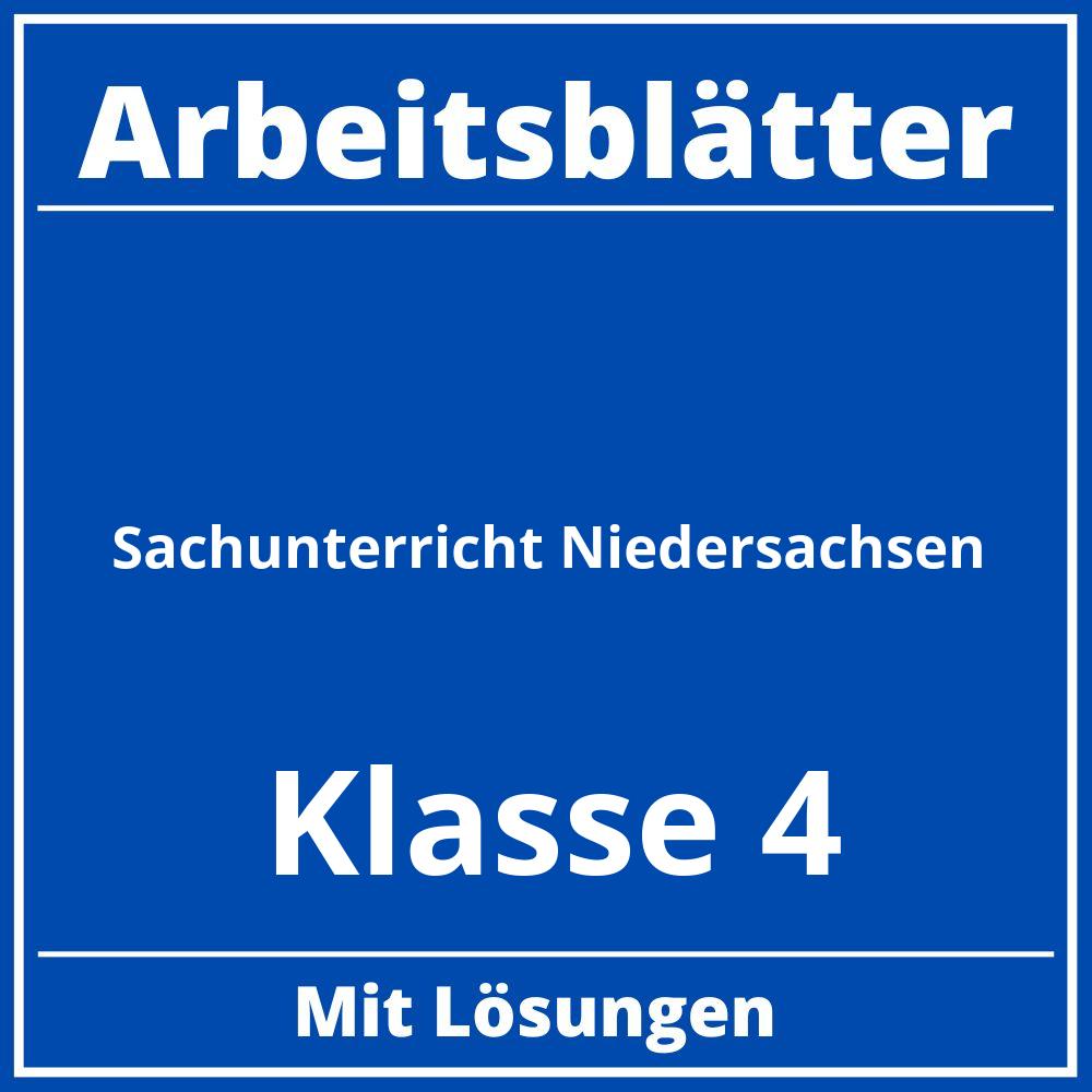 Sachunterricht Klasse 4 Niedersachsen Arbeitsblätter