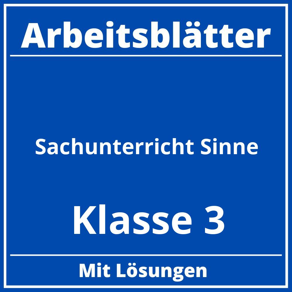 Sachunterricht Klasse 3 Sinne Arbeitsblätter