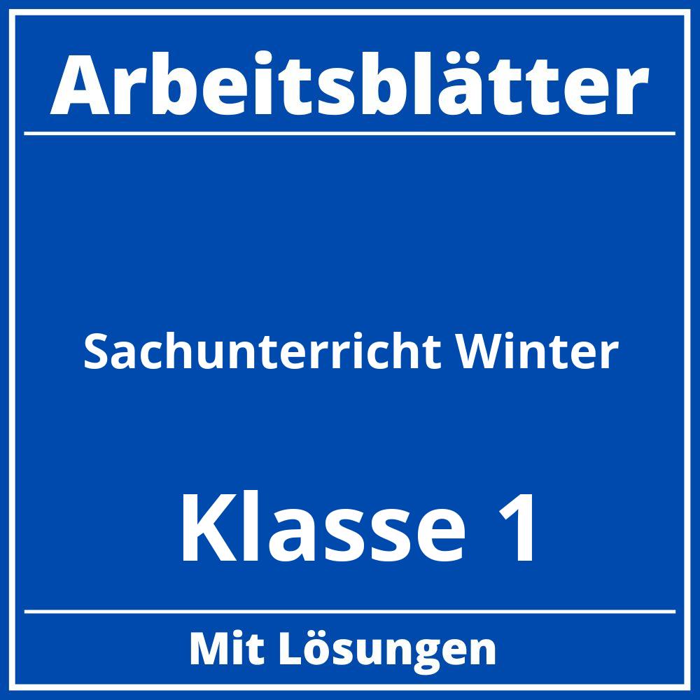 Sachunterricht Klasse 1 Arbeitsblätter Kostenlos Winter