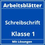 Arbeitsblätter Schreibschrift Klasse 1 PDF