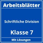 Schriftliche Division Arbeitsblätter Klasse 7 PDF