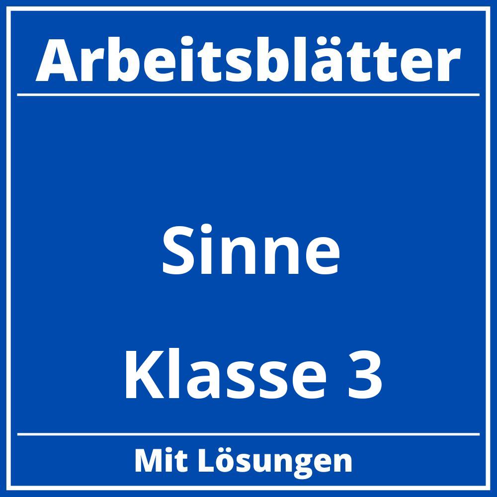 Arbeitsblätter Sinne Klasse 3