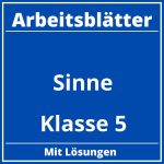 Arbeitsblätter Sinne Klasse 5 PDF