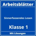 Sinnerfassendes Lesen Klasse 1 Arbeitsblätter PDF