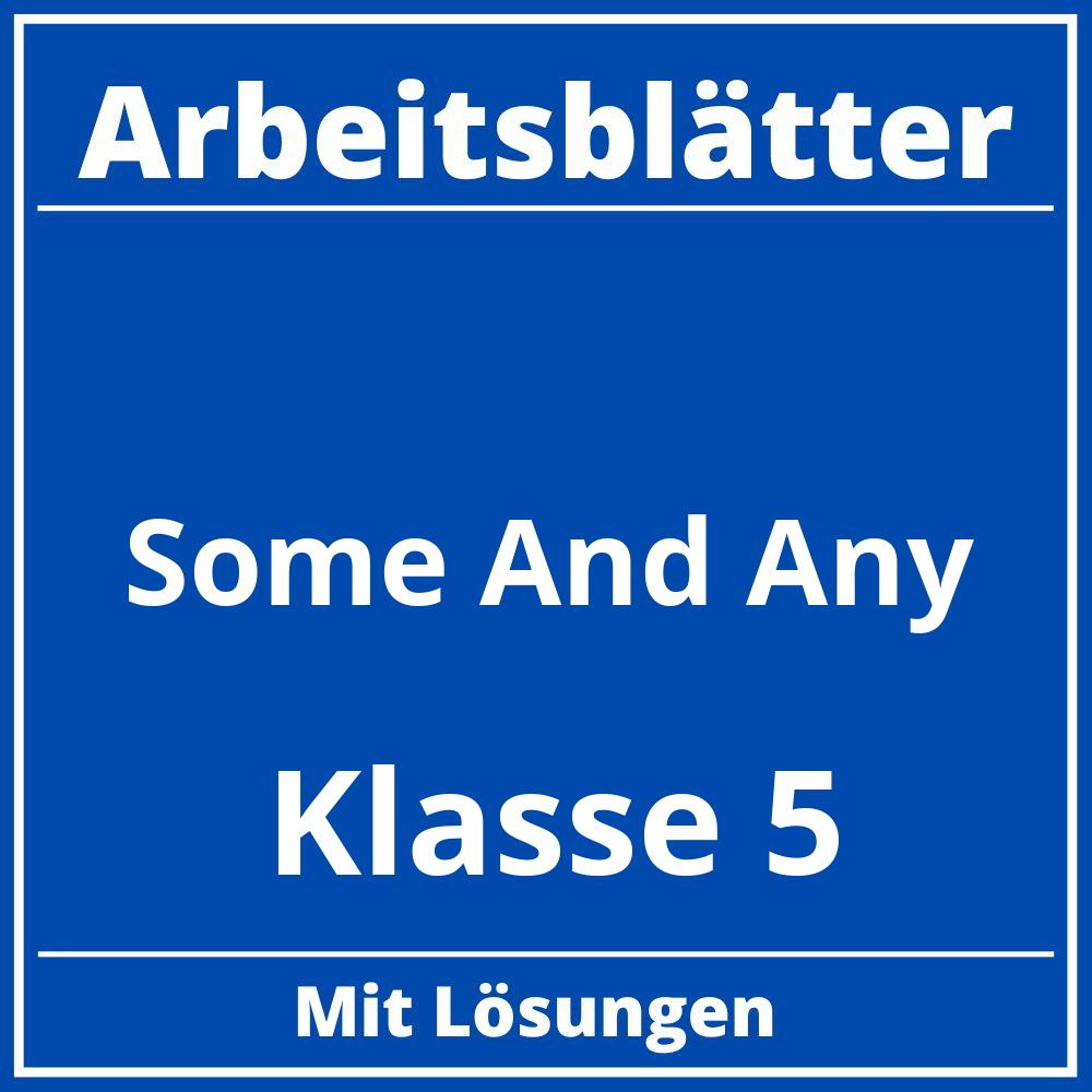 Some And Any Übungen Klasse 5 Arbeitsblätter