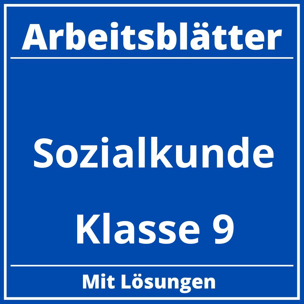 Sozialkunde Arbeitsblätter Klasse 9