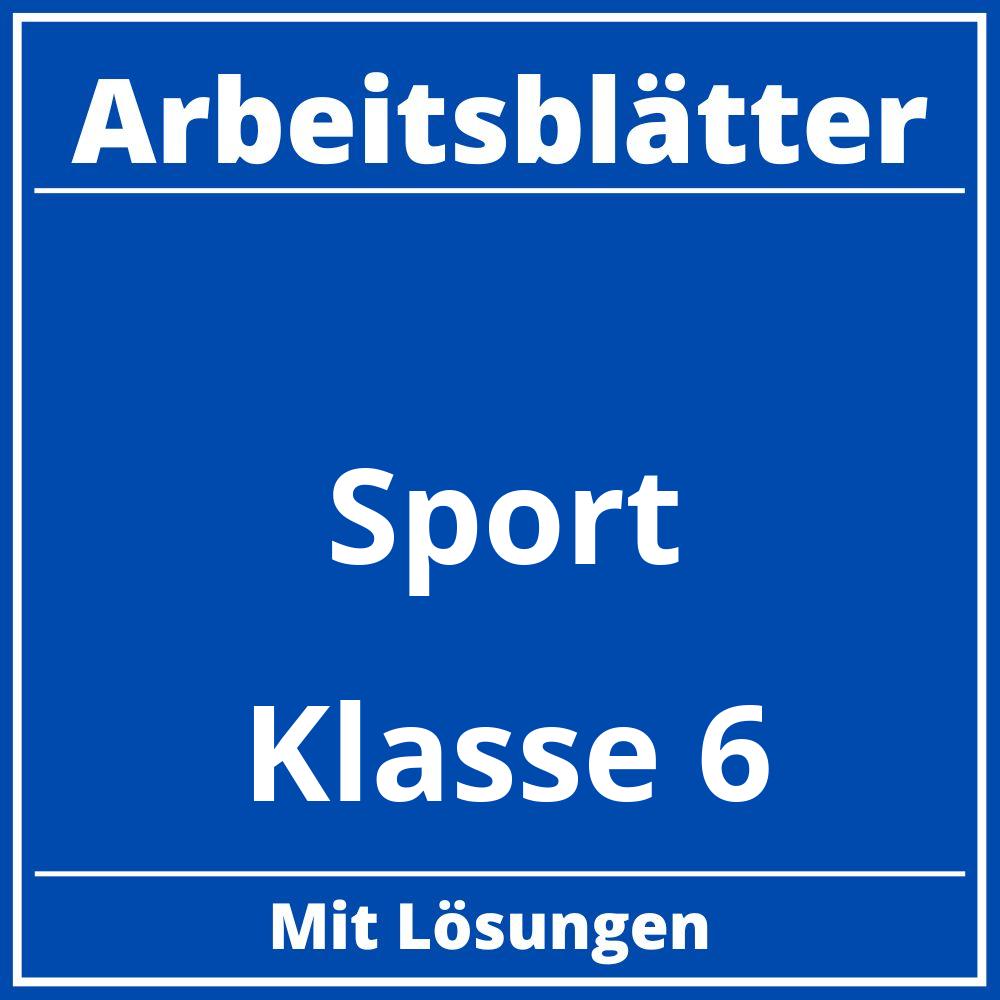 Arbeitsblätter Sport Klasse 6