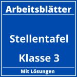 Stellentafel Klasse 3 Arbeitsblätter PDF