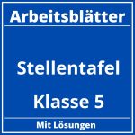 Stellentafel Klasse 5 Arbeitsblätter PDF