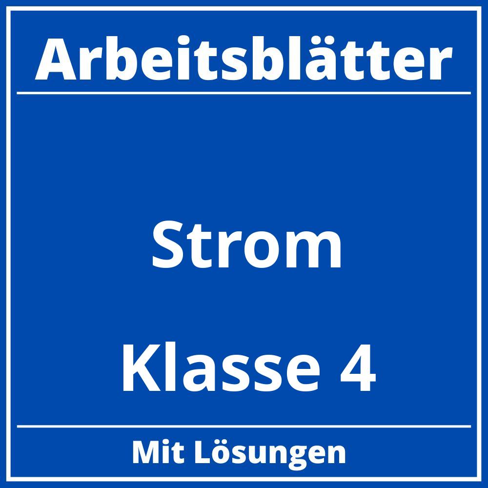 Strom Klasse 4 Arbeitsblätter