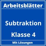 Subtraktion Klasse 4 Arbeitsblätter PDF