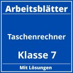 Arbeitsblätter Taschenrechner Klasse 7 PDF