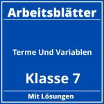 Terme Und Variablen Klasse 7 Arbeitsblätter PDF