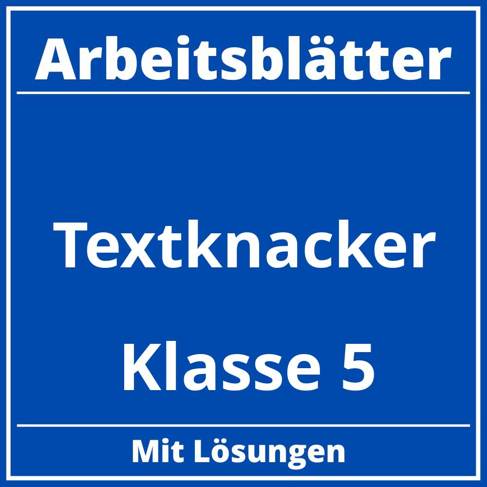 Textknacker Klasse 5 Arbeitsblätter Kostenlos