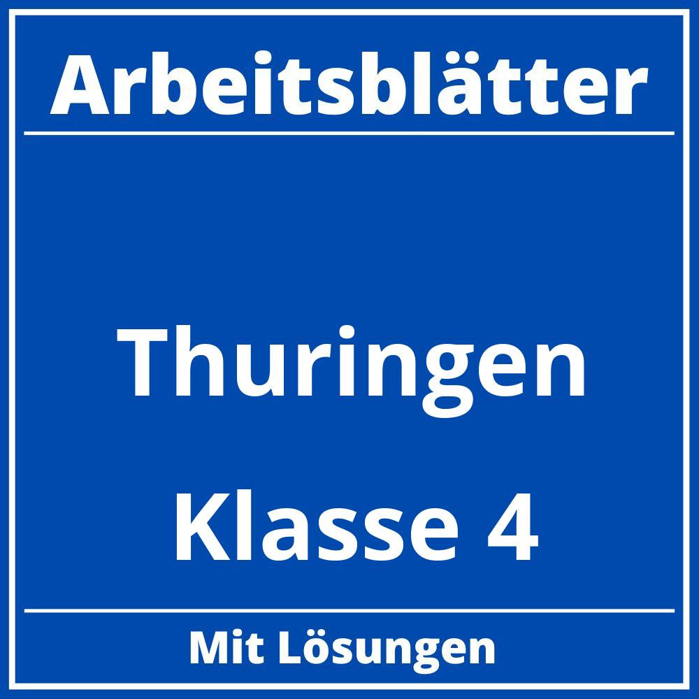 Arbeitsblätter Thüringen Klasse 4