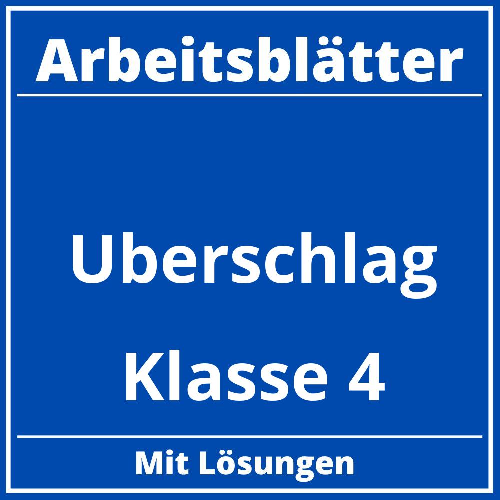 Überschlag Klasse 4 Arbeitsblätter