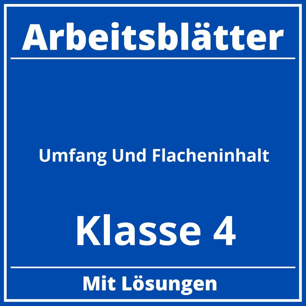 Arbeitsblätter Umfang Und Flächeninhalt Klasse 4