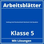 Umfang Und Flächeninhalt Rechteck Und Quadrat Arbeitsblätter Klasse 5 PDF