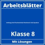 Umfang Und Flächeninhalt Rechteck Und Quadrat Arbeitsblätter Klasse 8 PDF